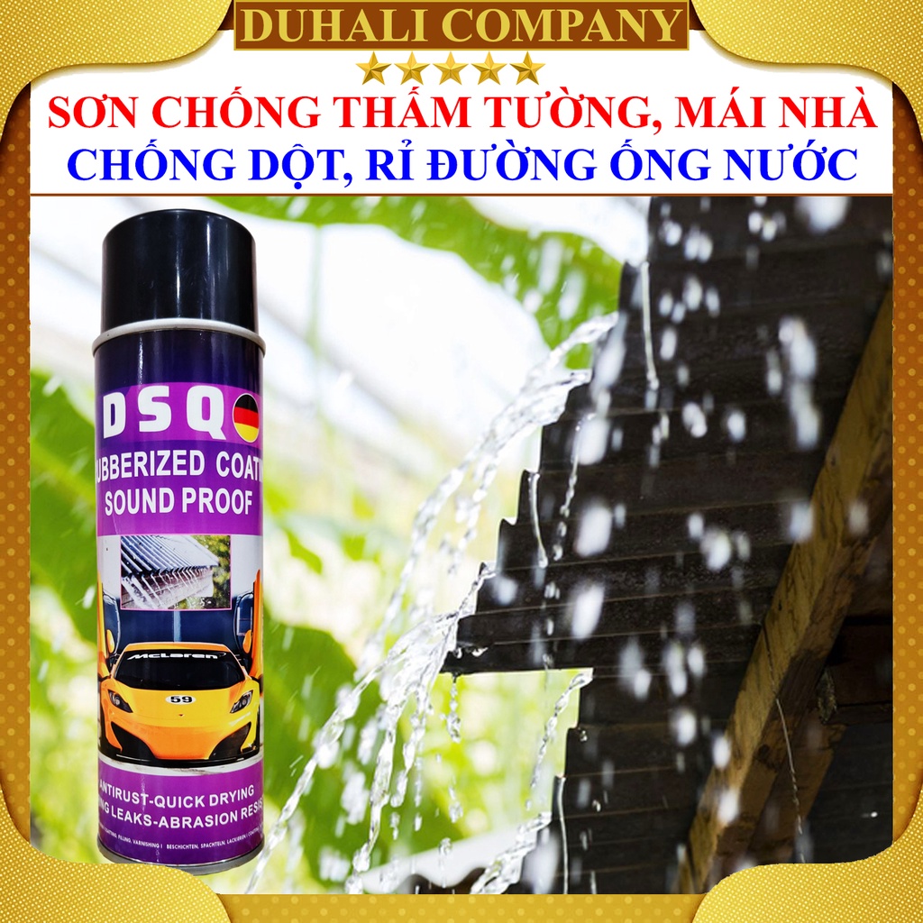 Bình Xịt Chống Thấm Tường - Sơn Chống Thấm - Keo Chống Dột Mái Tôn - Ngói, Bể Cá, Đường Ống Rỉ Nước - Dsq 700ml - Duhali