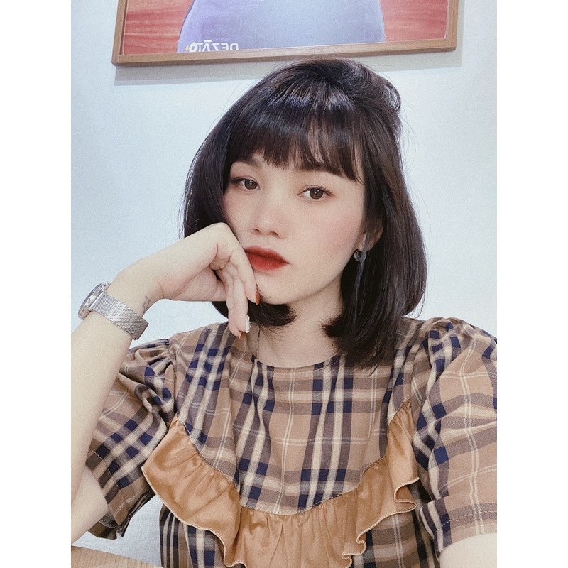 [Mã FATHANG5 giảm 10K đơn 50K] Đầm thô boi kẻ nâu | BigBuy360 - bigbuy360.vn