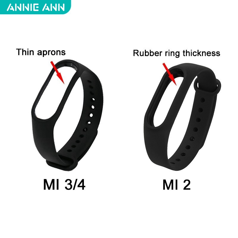 Dây silicon thay thế cho đồng hồ thông minh đeo tay Xiaomi mi band 3 4 2 nhiều màu tùy chọn
