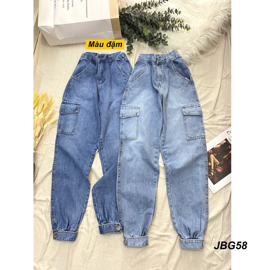 Quần jean Jogger túi hộp , nút cài trước JBG58