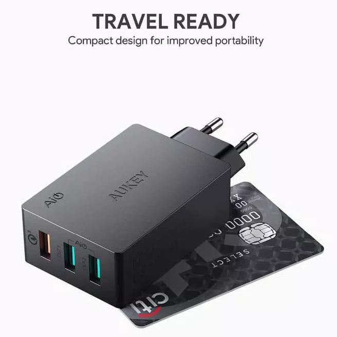 Củ sạc nhanh B718 Aukey Qualcomm Pa-T14 3.0 3 cổng Usb 921C