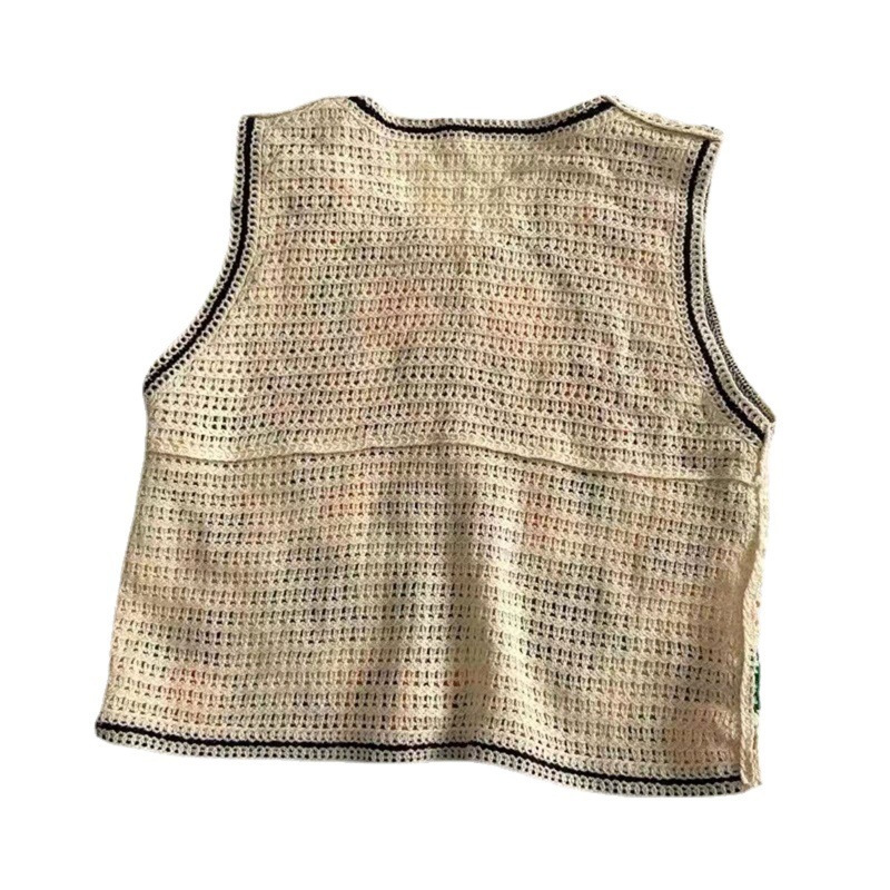 Áo Khoác Cardigan Dệt Kim Không Tay Thêu Hoa Nhiều Màu Sắc Thời Trang Cho Nữ Cr