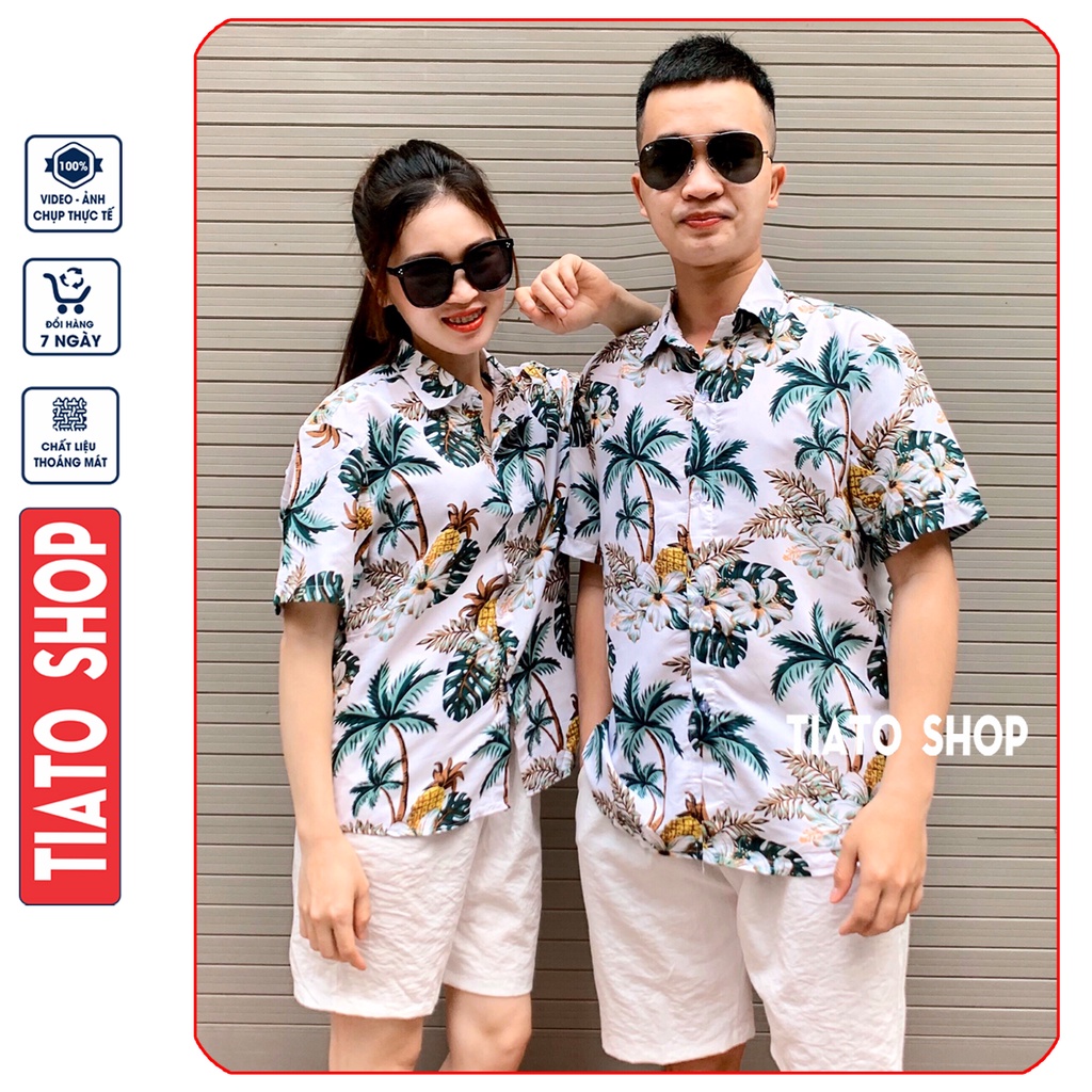 [ẢNH SHOP CHỤP] Sơ mi nhóm, áo hoa quả pijamas đi biển hawaii nam nữ, chụp kỷ yếu Giá Rẻ Hôm Nay