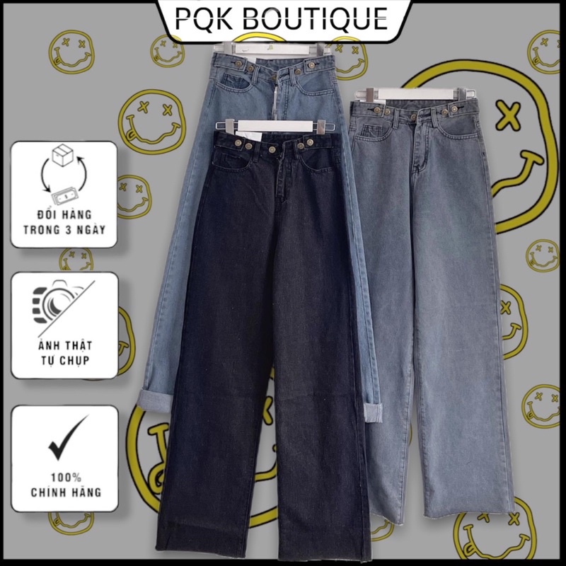 [sẵn ] Quần Jean Nữ Ống Suông BASIC PQK 3 Màu