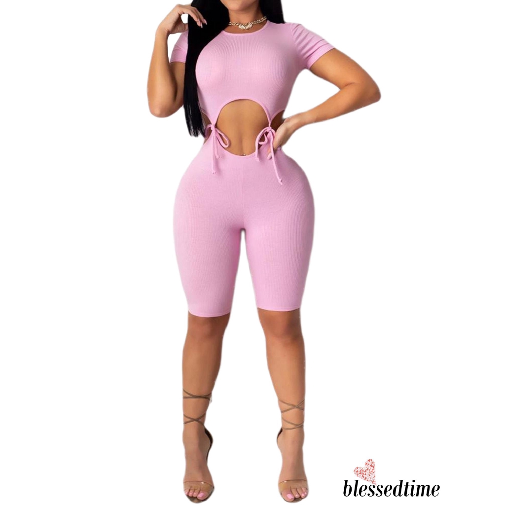 Set 2 Món Áo Thun Tay Ngắn Màu Trơn Phối Quần Short Thời Trang Cho Nữ | BigBuy360 - bigbuy360.vn