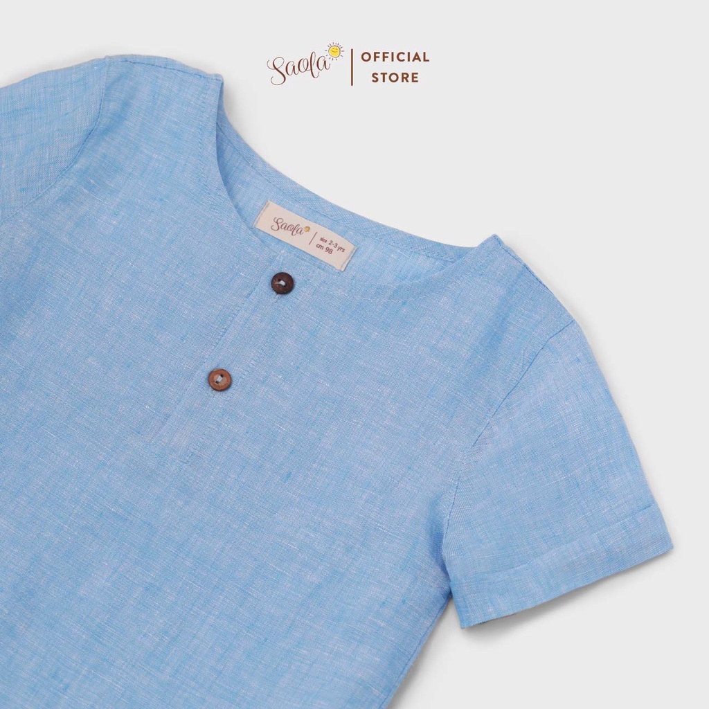 Áo Sơ Mi Bé Trai Cổ Tròn Tay Ngắn Chất Liệu Linen - RENNY SHIRT - TOL003 - SAOLA KIDS CLOTHING
