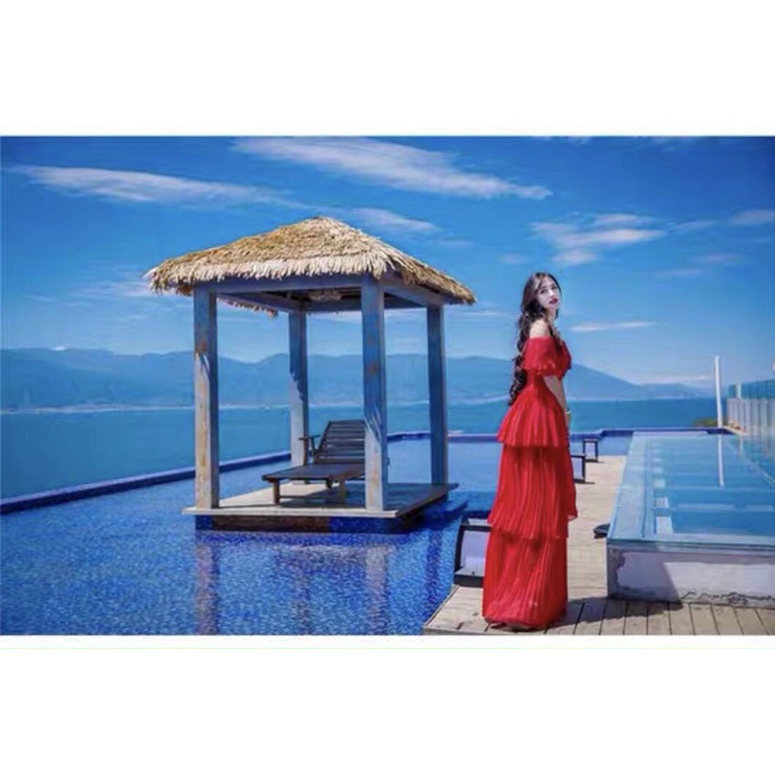 Đầm Maxi Tầng - Váy Maxi Trễ Vai, Kiểu Dáng Sang Trọng, Xinh Lung Linh Cho Các Cô Nàng Khoe Xương Quai Xanh Của Mình | BigBuy360 - bigbuy360.vn