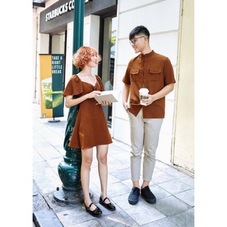 Áo váy sơ mi đôi dễ thương kèm hình thật tại shop🥰🥰🥰