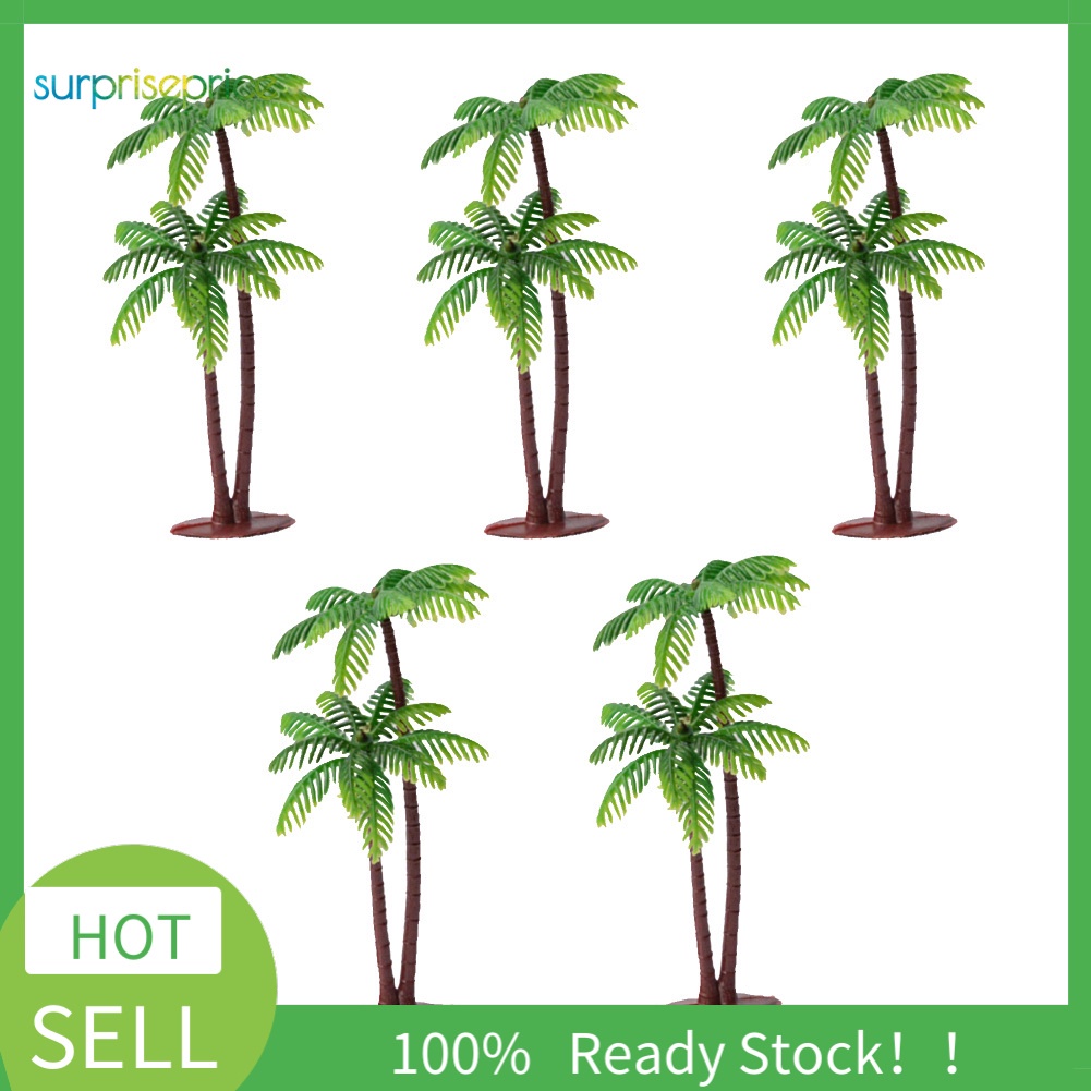 【SPP】5Pcs Mini Coconut Palm Tree Model Plant DIY Landscape Bonsai Dollhouse Decor
