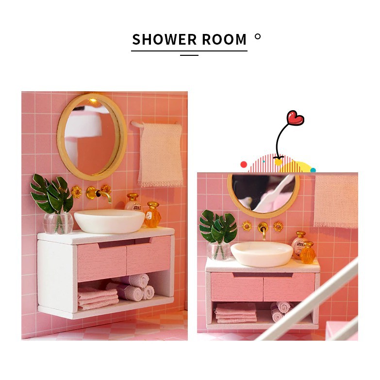 Bộ lắp ráp mô hình nhà gỗ DIY:Metting Your Sweet L027 Tặng Keo + mica