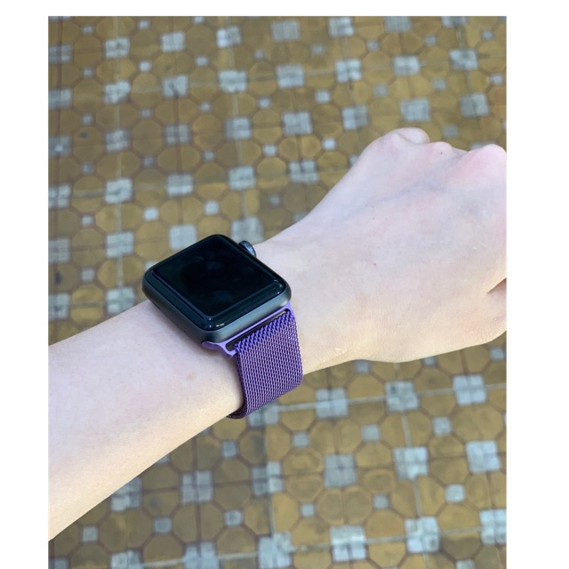 Dây thép milanese màu tím cực xinh cho đồng hồ AppleWacth