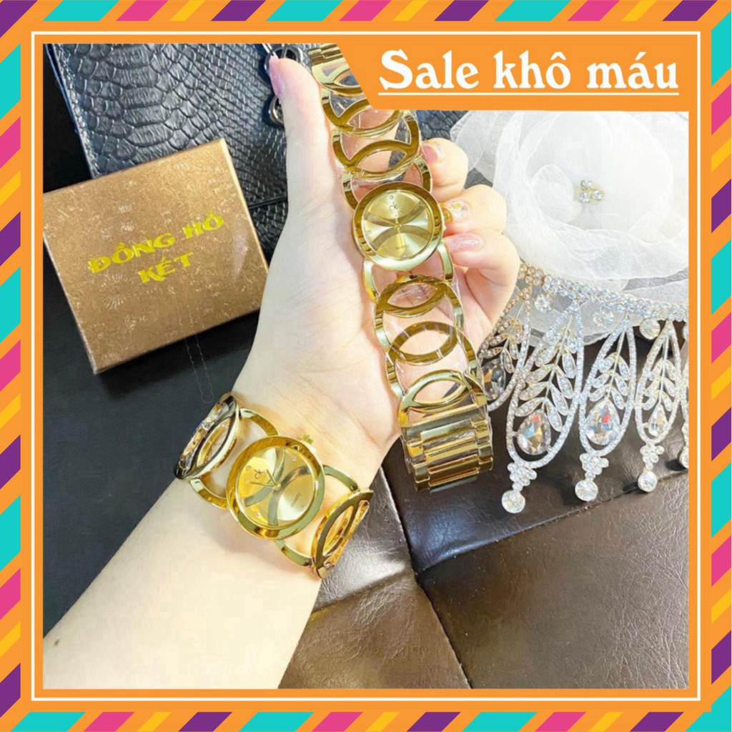ĐỒNG HỒ NỮ CK DÁNG LẮC TAY quai hợp kim không rỉ đeo cực sáng tay thời thượng bắt mắt