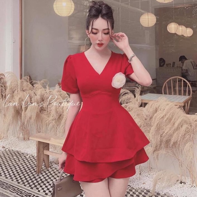 Sét áo kiểu kèm tag + quần váy tầng bigsize 55kg-90kg