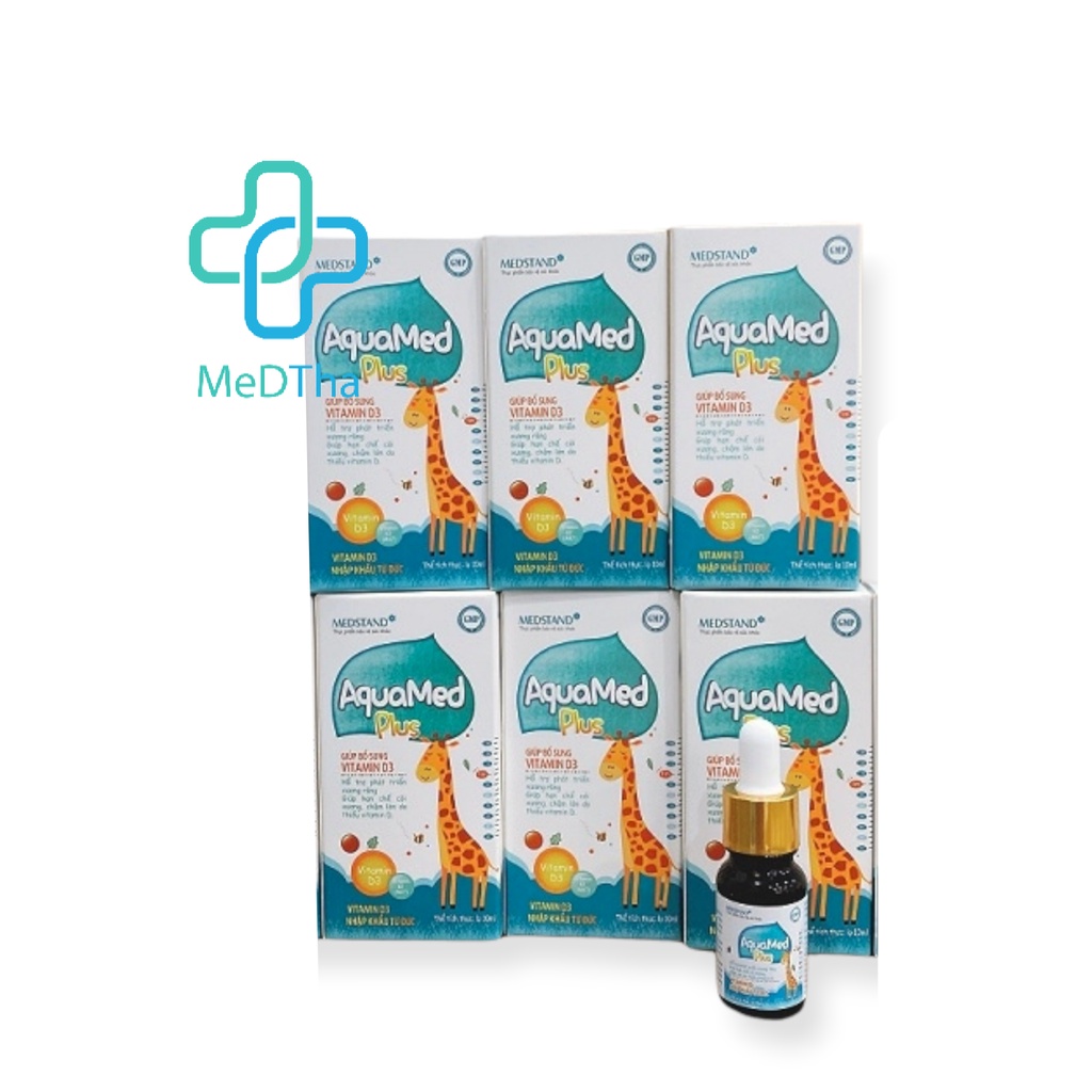 AquaMed Plus - Bổ Sung Vitamin D3 Cho Trẻ, Phát Triển Xương Răng, Hạn Chế Còi Xương, Chậm Lớn (Lọ 10ml) [Chính Hãng]