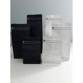 1kg Túi Zipper 8 cạnh đáy bằng màu Đen - Trắng