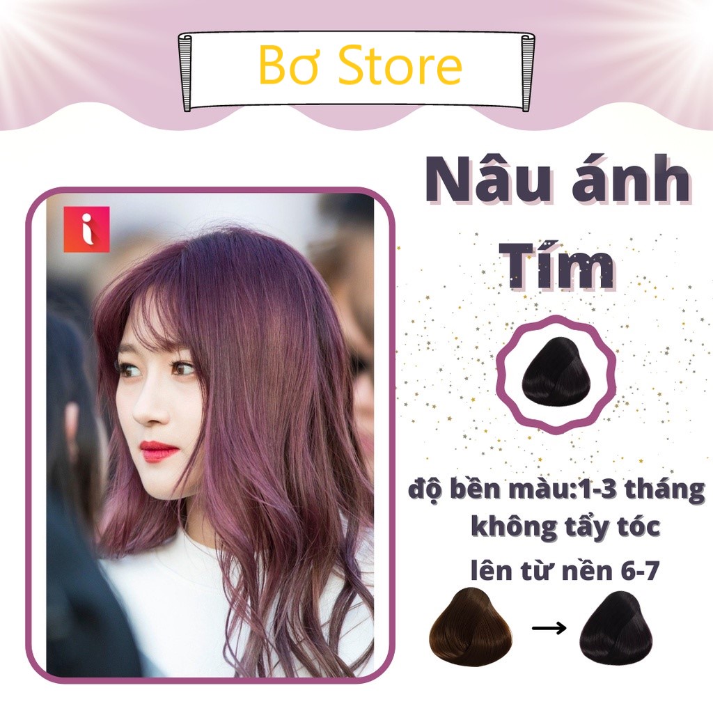 Thuốc Nhuộm Tóc Màu NÂU TÍM Không Tẩy | Bơ HAIR