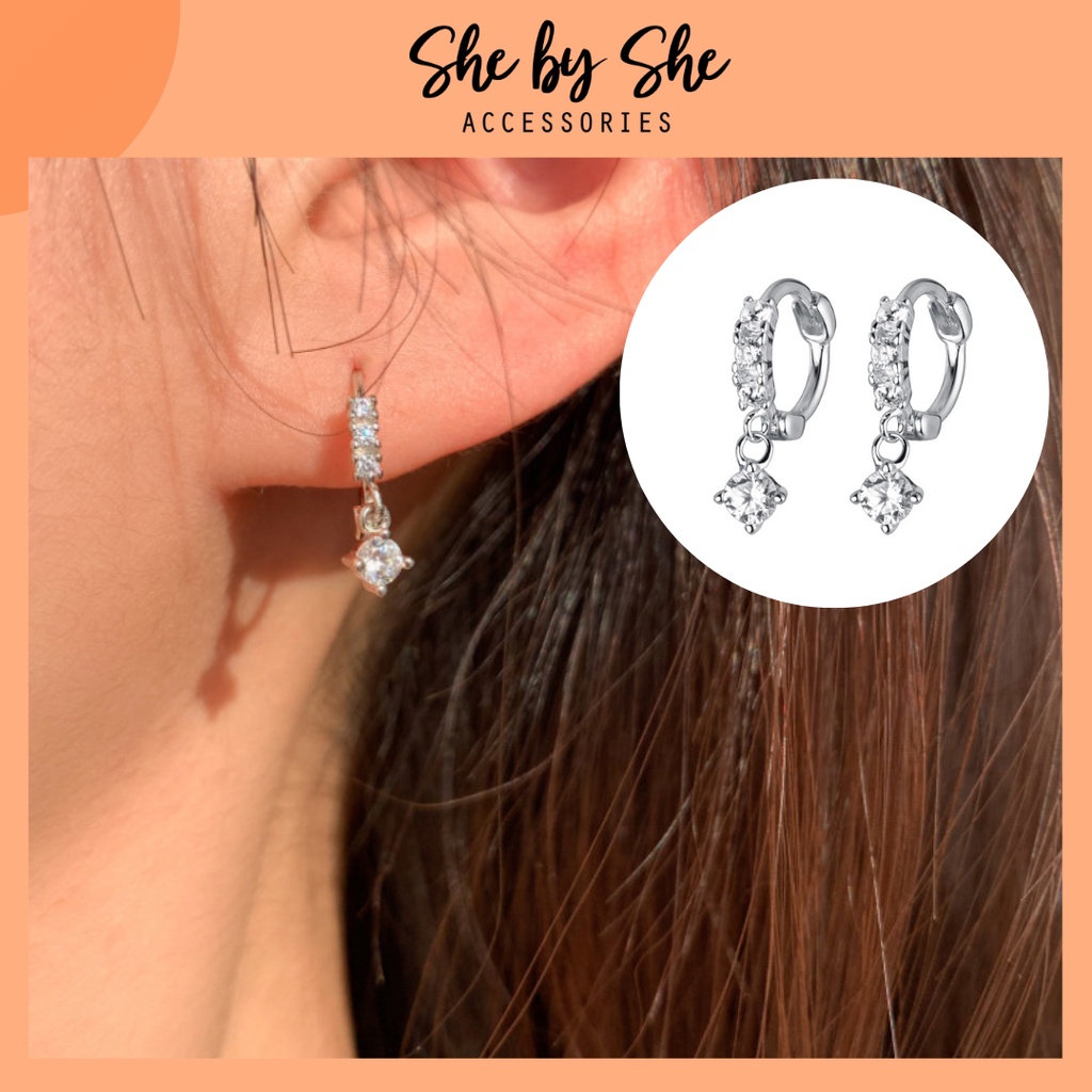 Bông tai nữ bạc 925 mini phong cách Hàn quốc SHE BY SHE - K90.3
