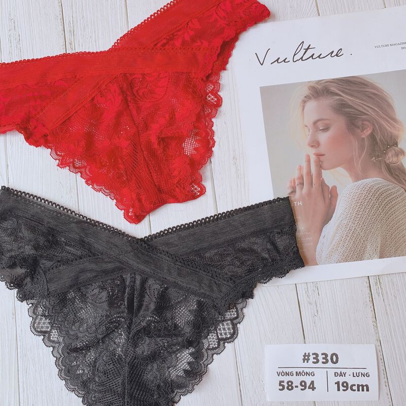 Combo 10 Quần Lót Ren Nữ Vicke 330 Cạp Chéo Đính Nơ Gợi Cảm