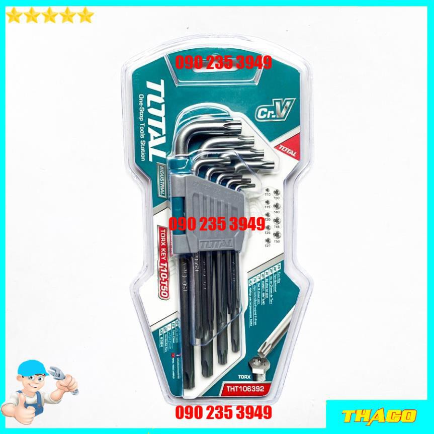 Bộ 9 chìa lục giác chữ L đầu tròn bi bông Total Ingco 1234