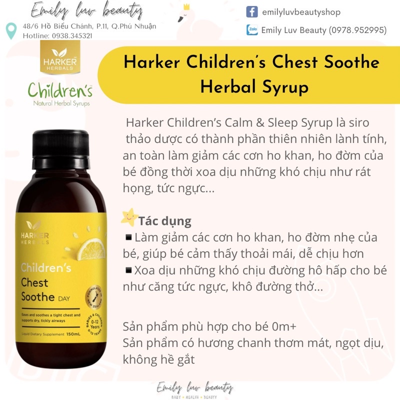 Siro Harker Chest Soothe vàng 150ml