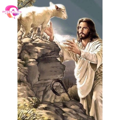 Bộ Tranh Đính Đá 5d Họa Tiết Chúa Jesus Độc Đáo DIY Dùng Trang Trí Nhà Cửa A09137 30x40cm