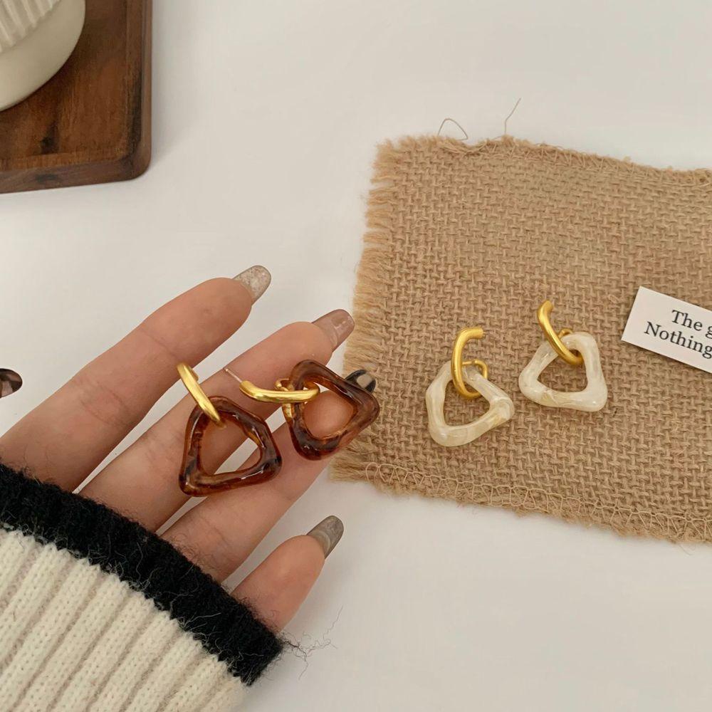 Bông Tai VANES1 Hình Tam Giác Bằng Acrylic Phong Cách Cổ Điển Thời Trang Cho Nữ