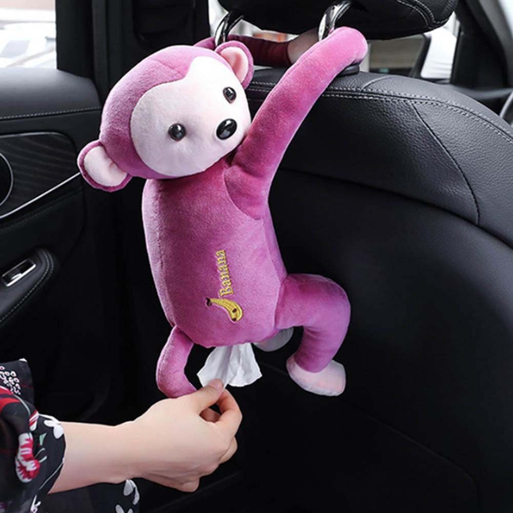 Hộp đựng khăn giấy hình chú khỉ hoạt hình ngộ nghĩnh sáng tạo cho xe hơi