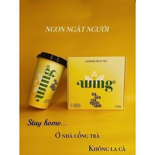 Trà sữa wings vị nhài cốc to 500ml combo 4 cốc+ 1 hộp set 5