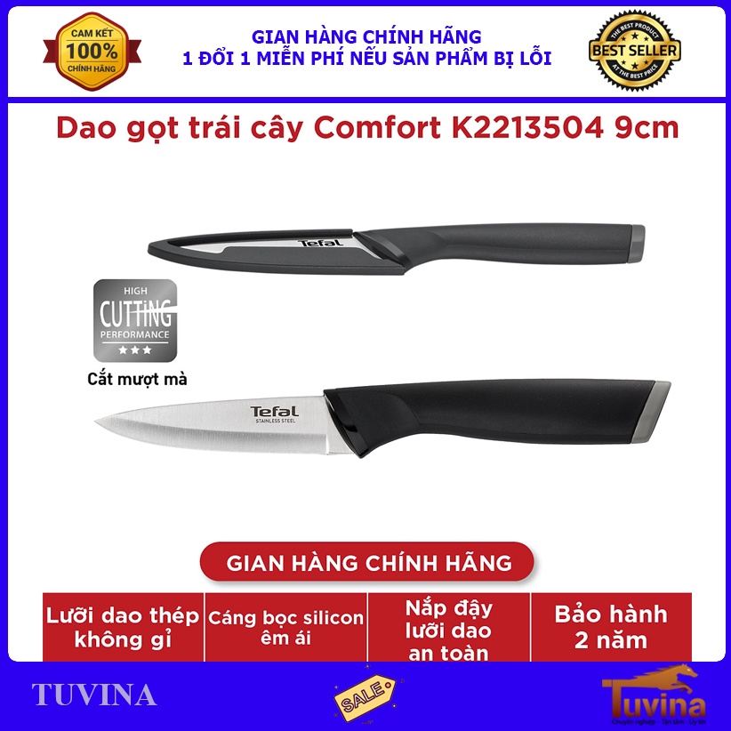 Bộ Dao Cao Cấp Tefal Comfort 9cm, 20cm, 15cm và 12cm - Hàng Chính Hãng