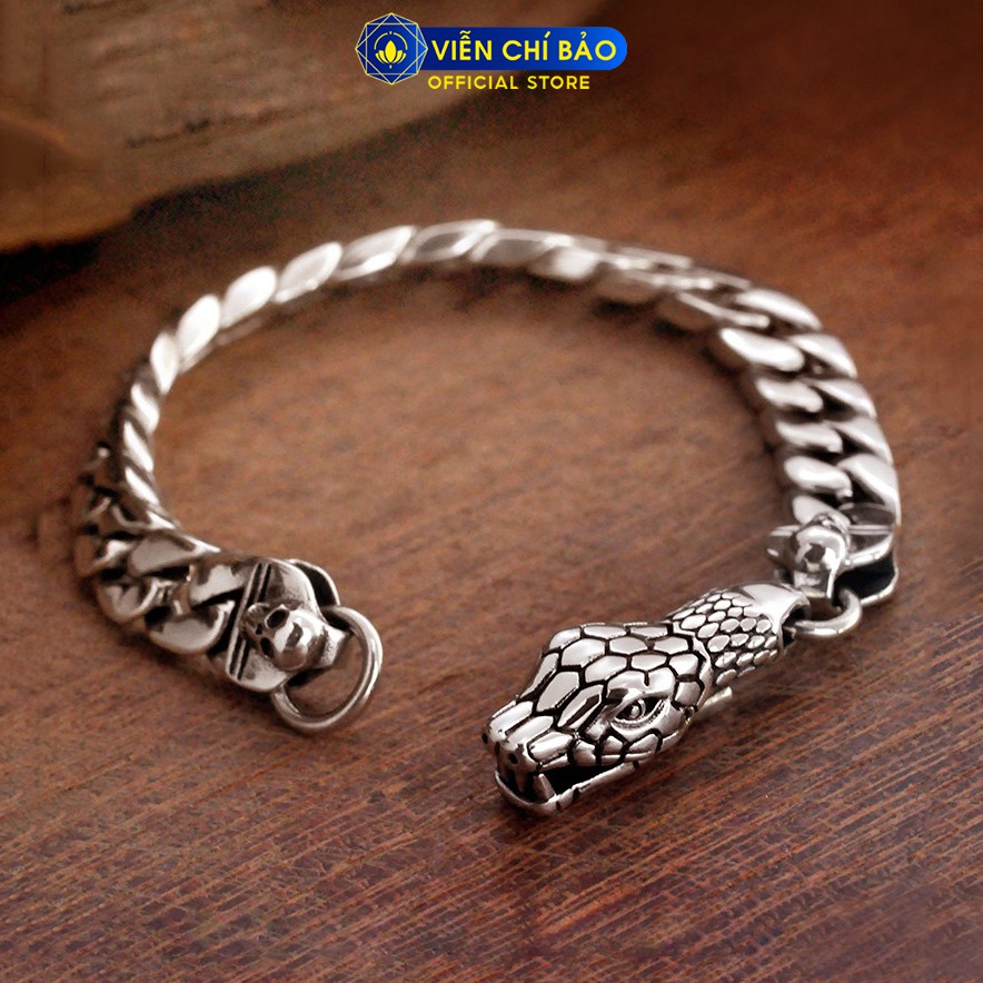 Lắc tay bạc nam Xà thủ chất liệu bạc Thái 925 mạnh mẽ nam tính thương hiệu Viễn Chí Bảo L100177