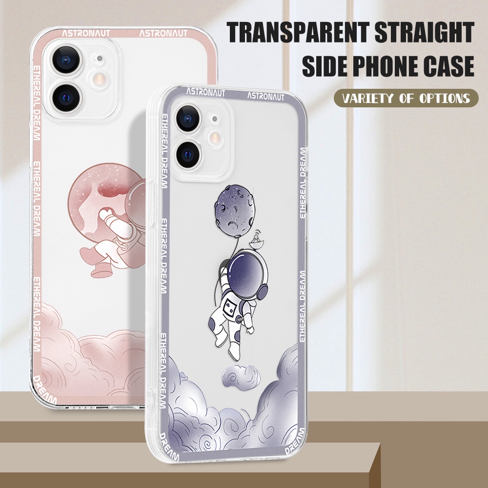 Compatible for Ốp điện thoại TPU silicon trong suốt hình phi hành gia NASA cho IPhone 6 6s 6 Plus 7 8 SE 2020 Plus X Xs Xr Xs Max