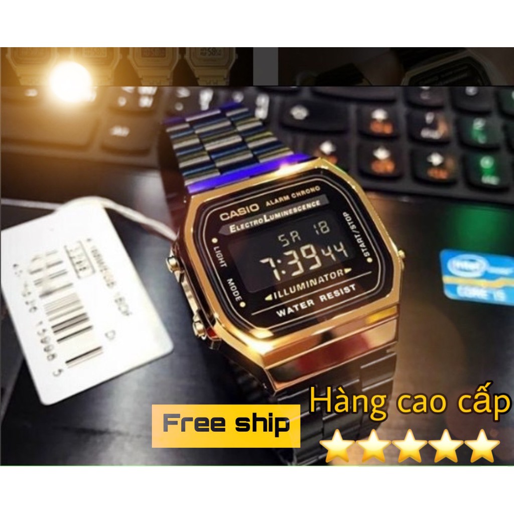 Đồng hồ Nam Casio A168 - Chống nước - Đồng hồ P&T [FreeShip- Hàng cao cấp- Full box ]