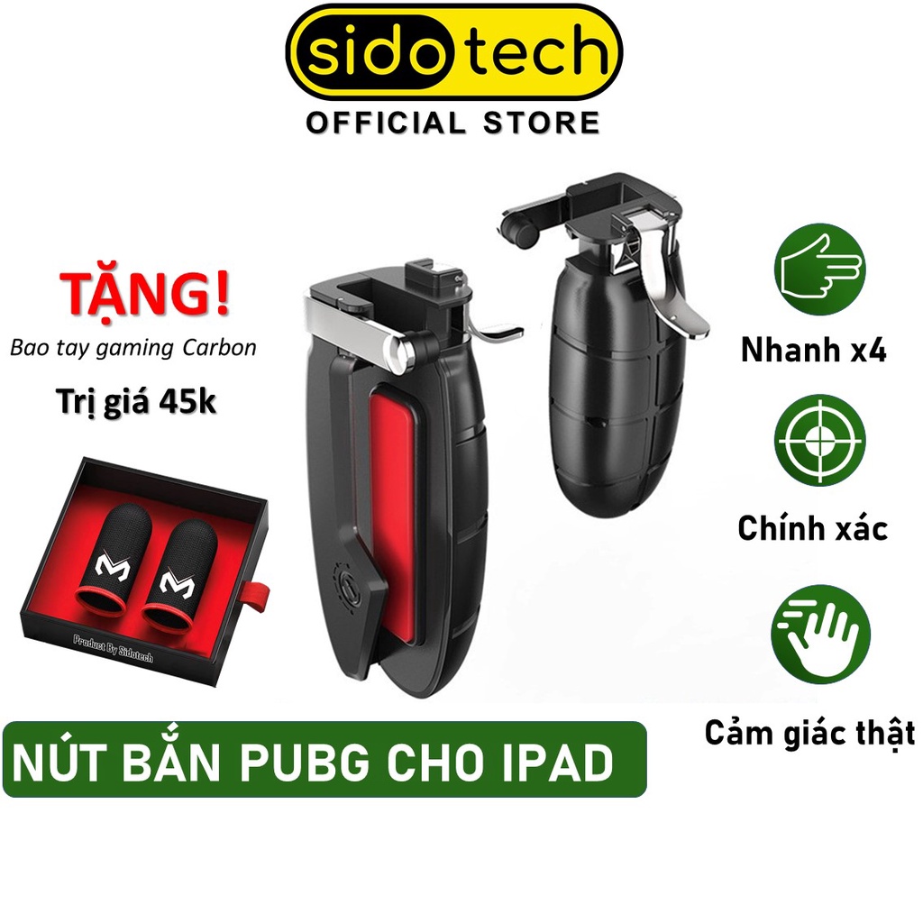 Tay cầm chơi game cho iPad Tablet SIDOTECH AKPAD-T thao tác 4 ngón ghìm tâm dễ dàng chơi game PUBG / FreeFire / ROS