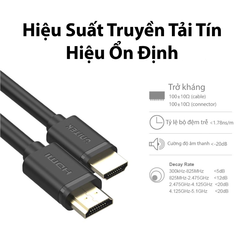Cáp HDMI 2.0 dài 3m 4k 60hz Unitek yc139m (Y-C 139M) 3D, 4K 60HZ, hình ảnh siêu nét cao cấp chính hãng