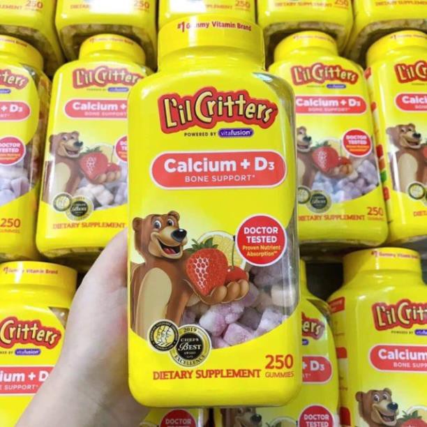 Kẹo Li'l Critters Mỹ Calcium + D3 250 viên ( Date 2021) Hàng nhập USA