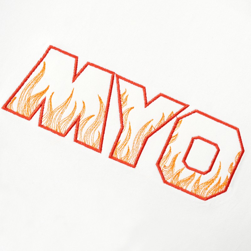 Áo Thun Nam Cao Cấp MYO Vải Cotton Thêu Lửa 200