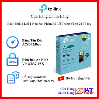 USB Thu Sóng Wifi Tp-Link Archer T2U Băng Tần Kép Chuẩn AC Tốc Độ 600Mbps - Hàng Chính Hãng