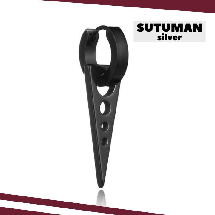 [HỎA TỐC] Bông tai punk hình tam giác nhọn chất liệu titan cao cấp không ảnh hưởng tai SUTUMANsilver