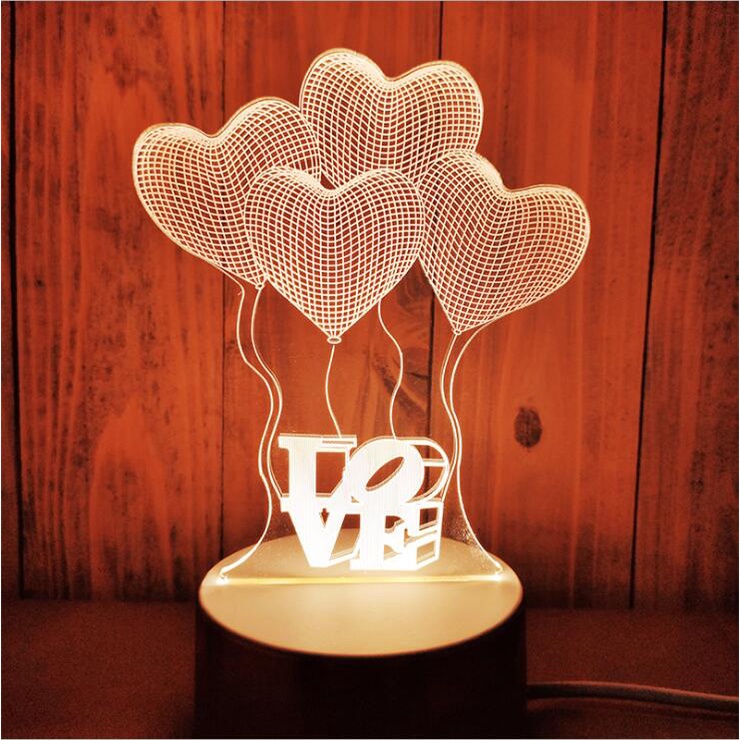 Đèn LED Để Bàn 3D Hình Cú / Sứa / Cú Mèo Bằng Nhựa ABS + resin Đa Dụng Sạc USB Cho Phòng Ngủ Trẻ Em