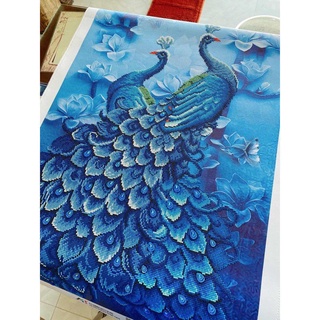 Tranh đính đá Đôi công xanh 8739(65x100cm)