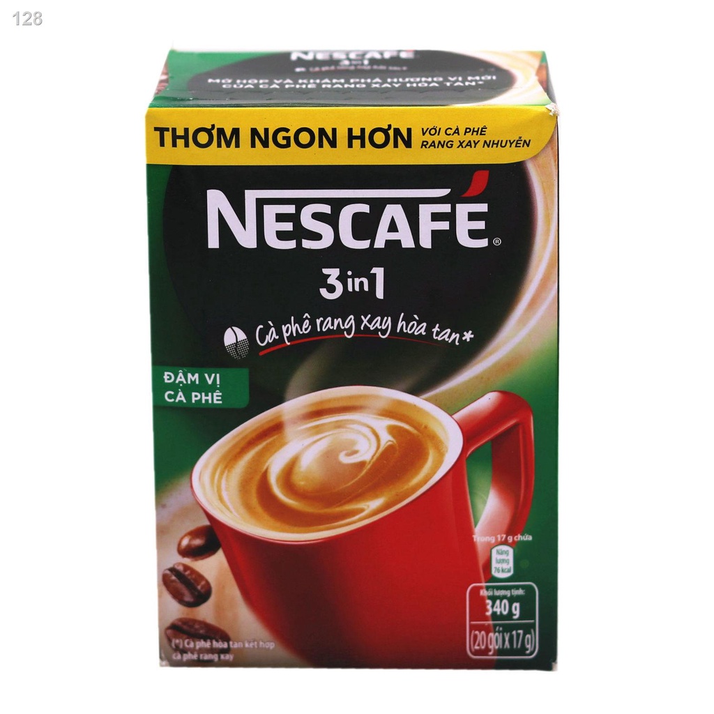 BCà phê Nestle nhập khẩu Việt Nam loại mạnh / hương vị đậm đặc 340g Cà phê hòa tan ba trong một hộp đỏ / xanh
