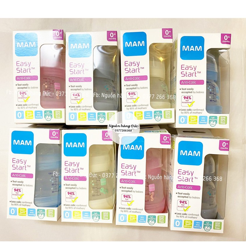 Bình Sữa MAM 130ml Đức - NGUYÊN HỘP - Nguồn hàng Đức