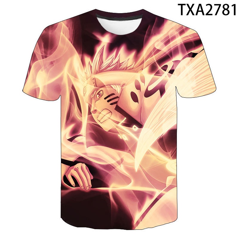 Áo Thun In Hình Naruto 3D Thời Trang Đường Phố Dành Cho Trẻ 100-160