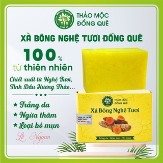 Xà bông nghệ tươi trắng da, ngừa thâm, loại bỏ mụn - Thảo mộc Đồng Quê