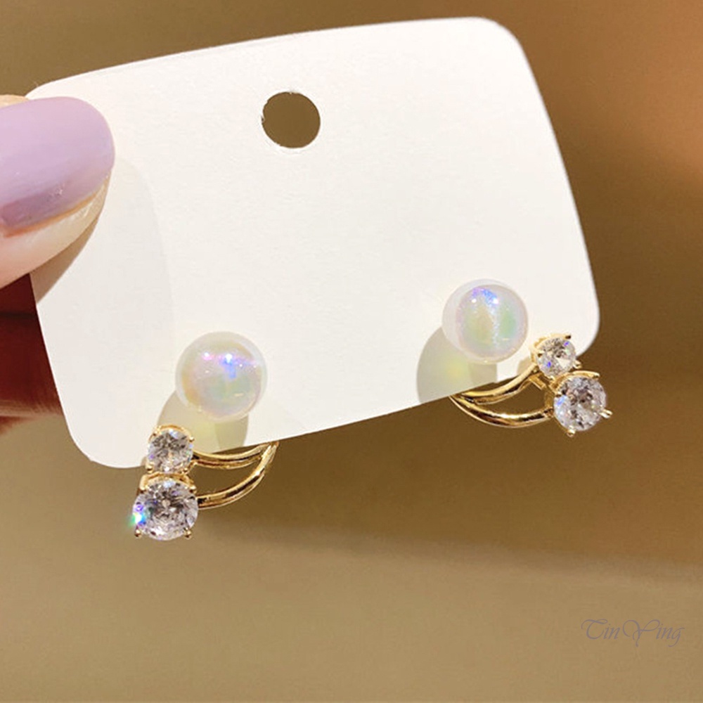 GETNOIVAS Khuyên Tai Dạng Hạt Đính Ngọc Trai Siêu Lấp Lánh Sử Dụng Kép Cho Phù Dâu Đám Cưới