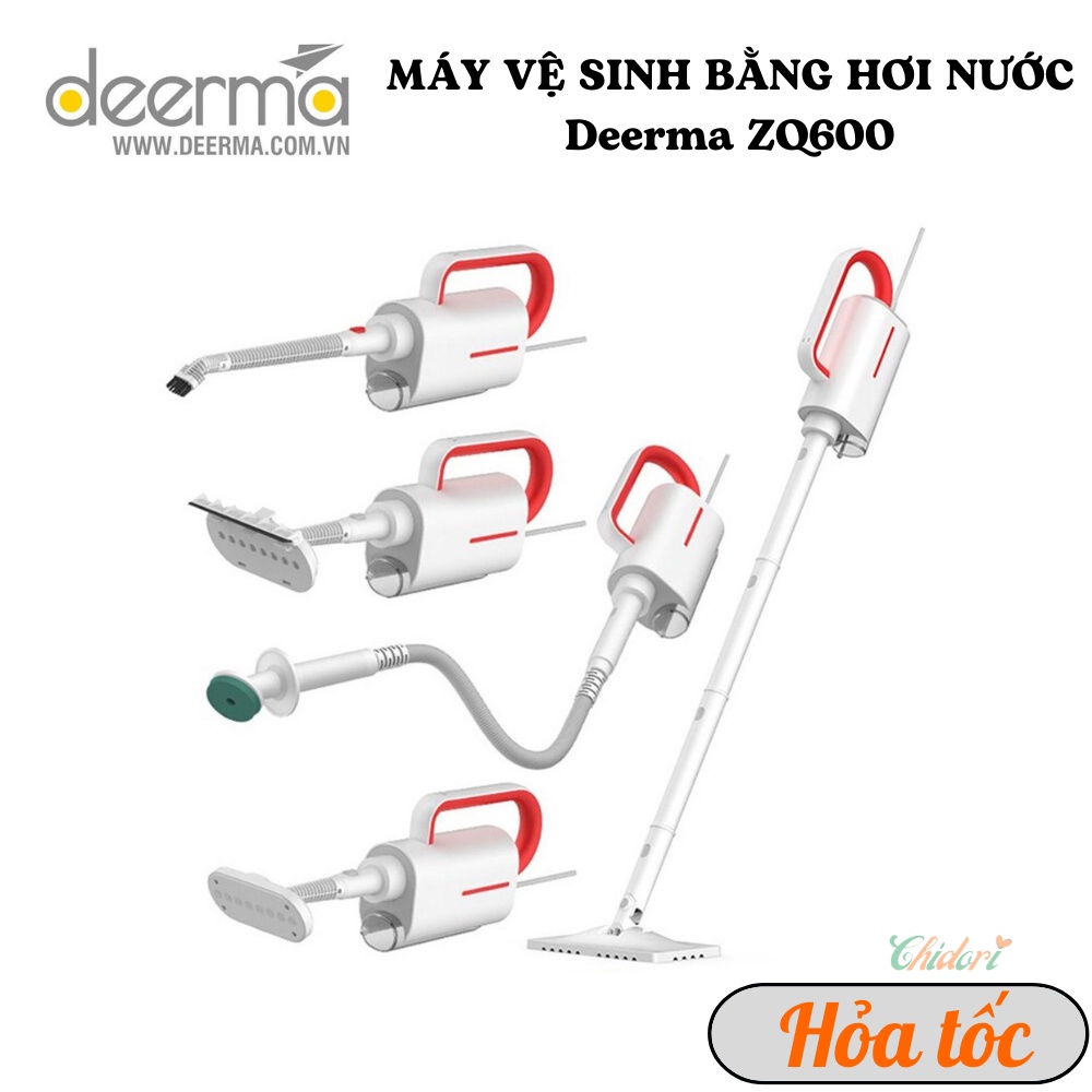 CHÍNH HÃNG - Máy Lau Nhà, Vệ Sinh Bằng Hơi Nước Nóng DEERMA ZQ600- BH 6 Tháng