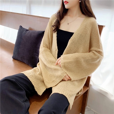 Áo khoác len dệt kim cardigan nữ 03