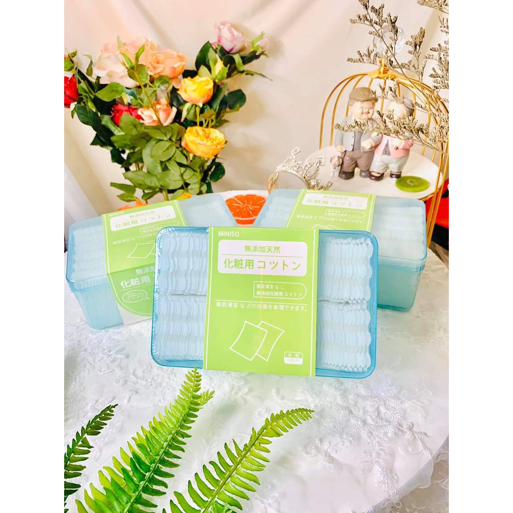 Bông Tẩy Trang MiNiSo 180 miếng Nội Địa Nhật Bản