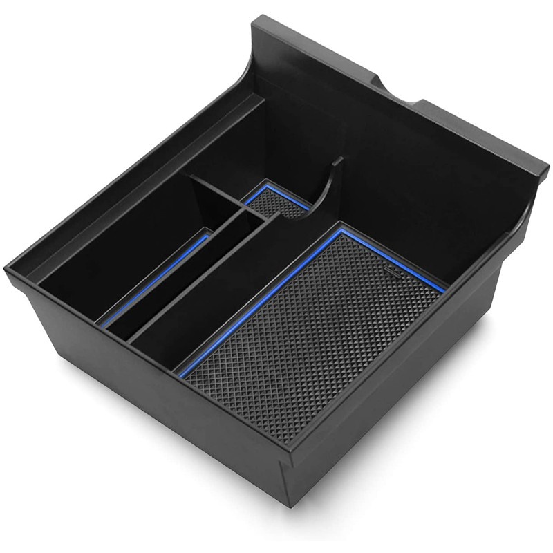 for 2021 Tesla el 3 / Y Car Center Console Storage Box, Blue