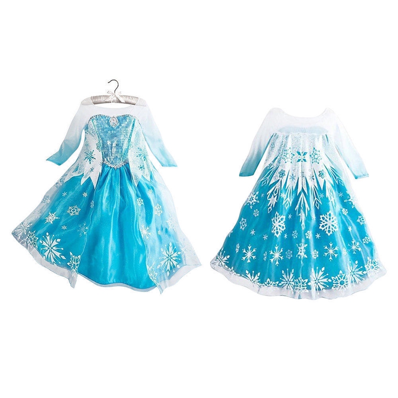 Đầm công chúa băng giá hóa trang cho bé gái